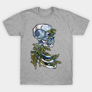 Woolly Lipped Fern Rib Cage and Skull T-Shirt